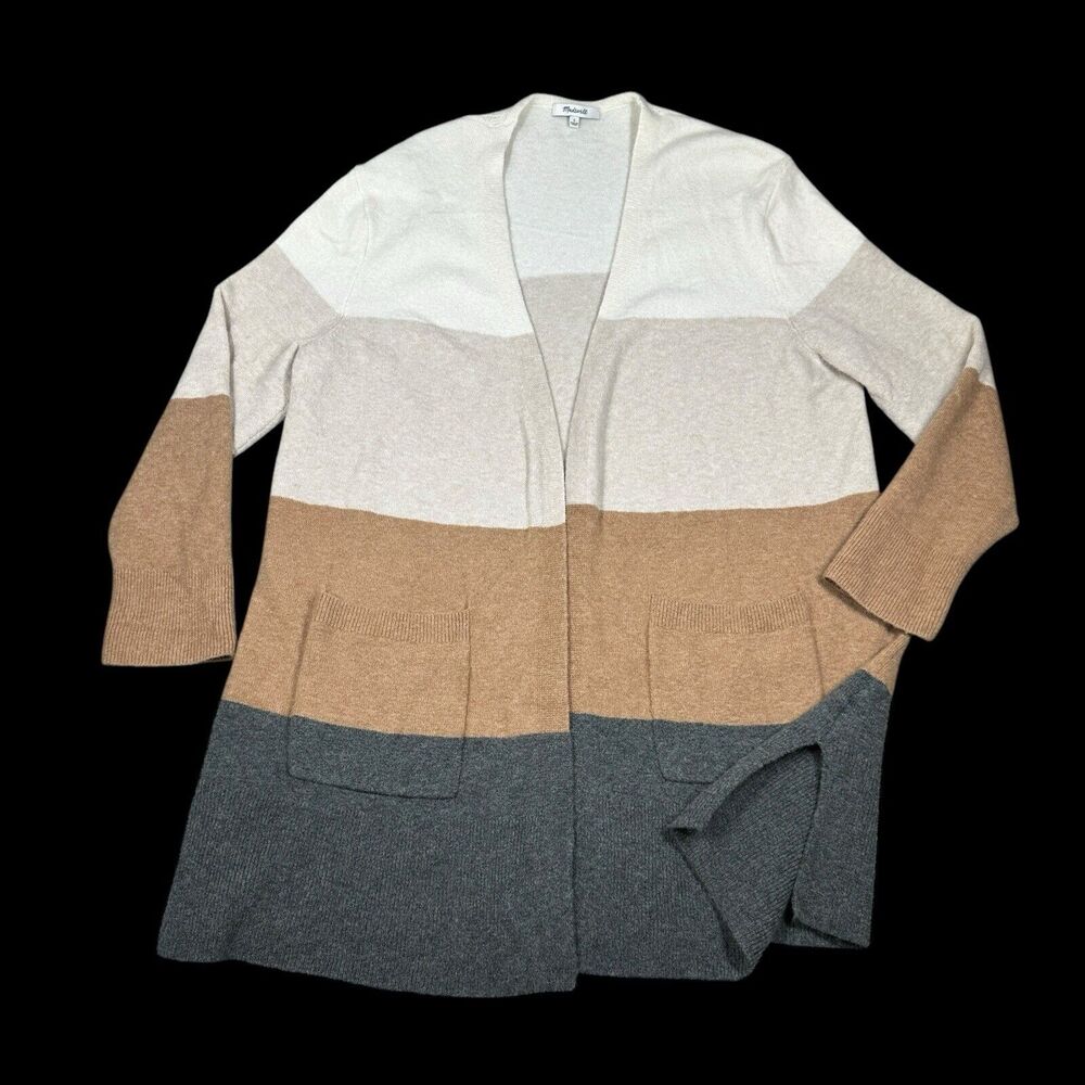Madewell Open Front Long Cardigan Womens Size Large Wool Alpaca Blend Pockets